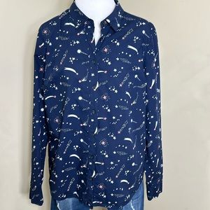 Boden Women’s US 14 Cotton Button Up Shooting Star blouse